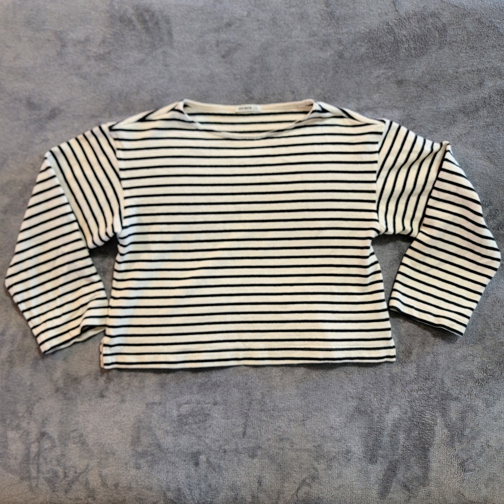 Buck Mason Women's Catalina Mariner Breton Striped Long Sleeve Shirt Size Small